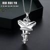 RUI RUI YU Stainless Steel Hip Hop Black Mamba Viper Cross Couple Necklace Magnetic Buckle Necklace Clavicle Chain Valentine's Day Gift