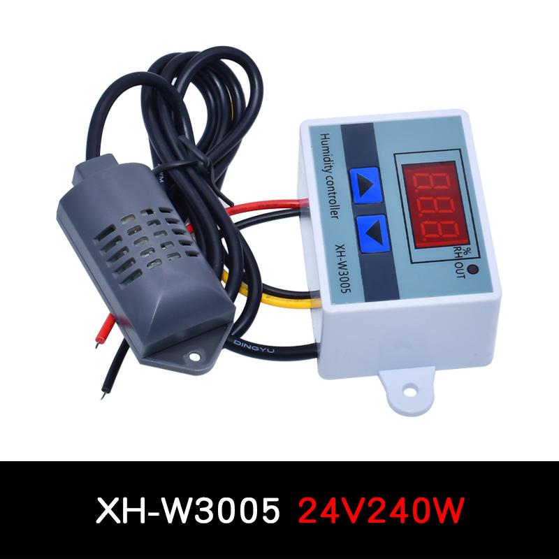 LIZAO XH-W3005 Цифровой контроллер влажности Высокоточный гигрометр Переключатель 12В 24В 220В с датчиком влажности