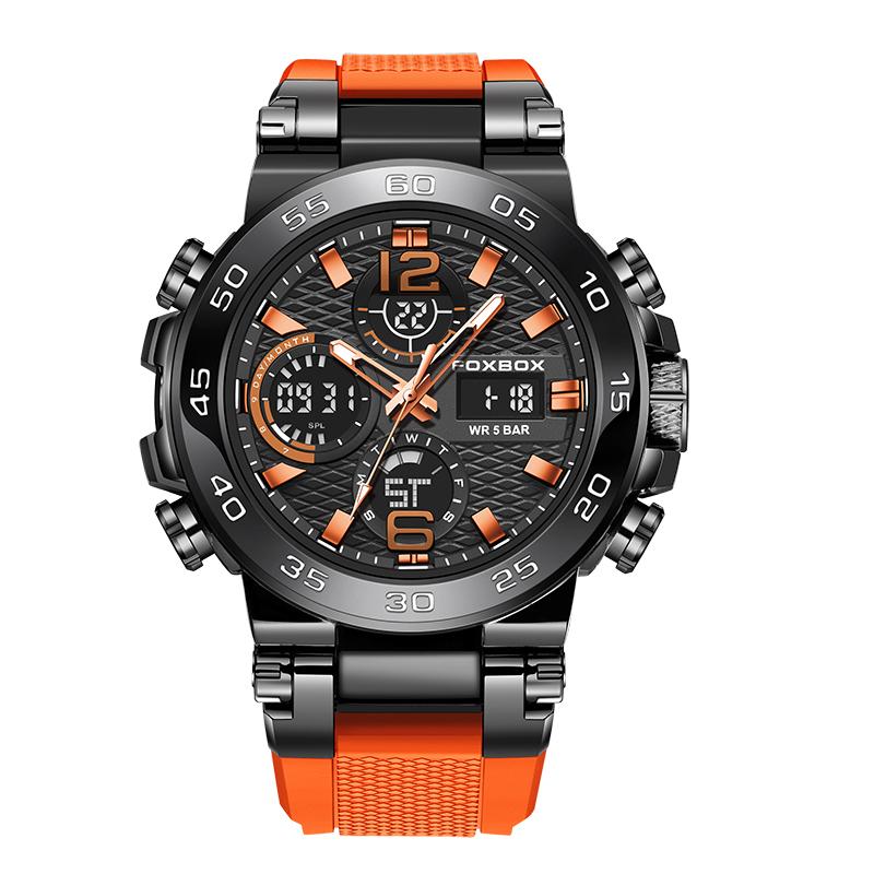 LIGE X FOXBOX Top Brand Man Watch Digital Wristwatch Luminous Waterproof Man Quartz Watch