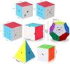 Набор из 7 скоростных кубиков: Кубики Рубика 2x2, 3x3, 4x4, Мегаминкс, Ветряная мельница, Зеркальный и Пирамидальные кубики для Всех Возрастов