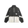 Badfive Colorblock Letter Print Stand Collar Antimicrobial Loose Windbreaker Men Windbreaker Obsidian-Grey Gravel-Grey AFDU419-6