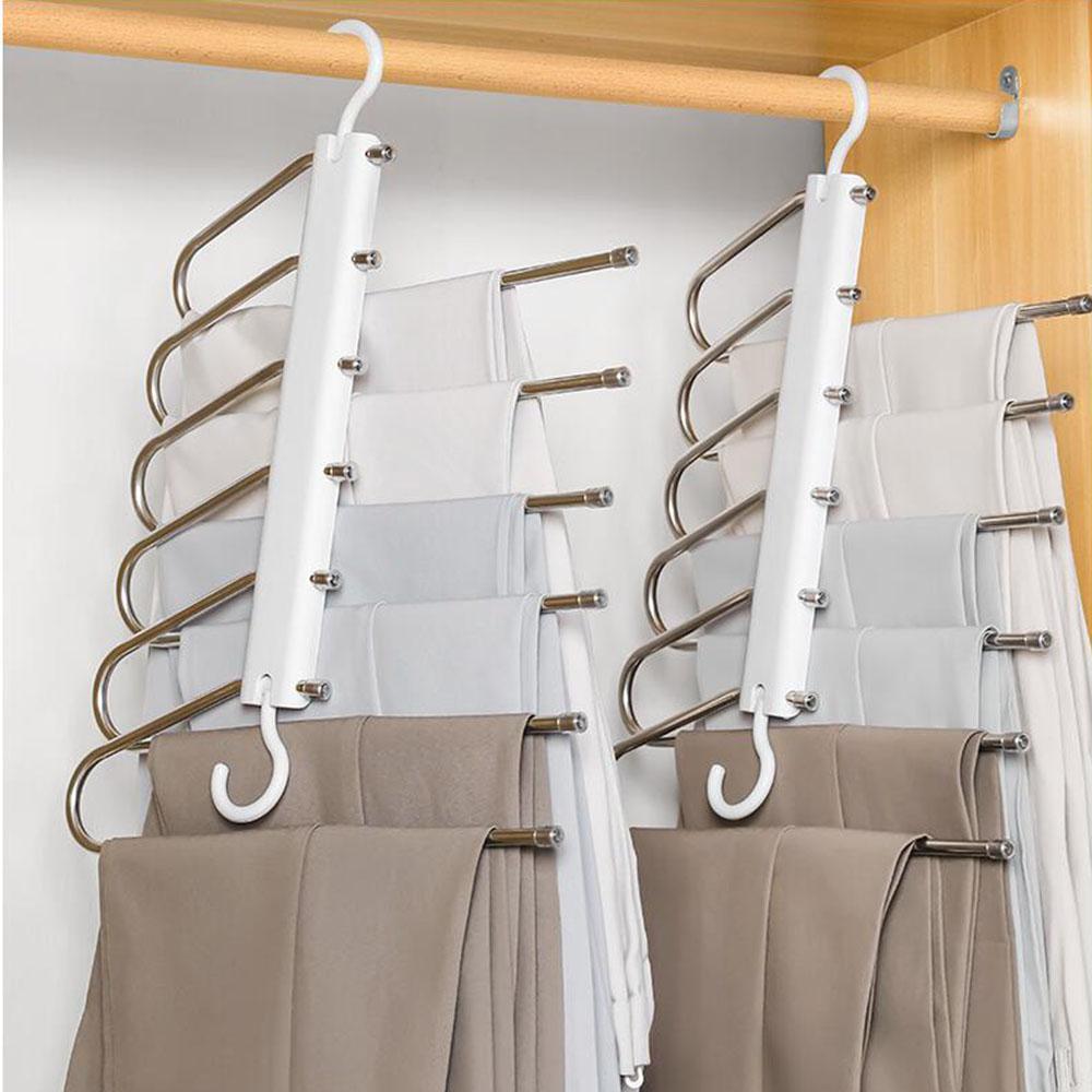 6 в 1 вешалки для брюк вешалки для одежды из нержавеющей стали вешалки для брюк экономия места вешалки для гардероба вешалка для одежды вешалки для одежды вешалка для брюк ангары