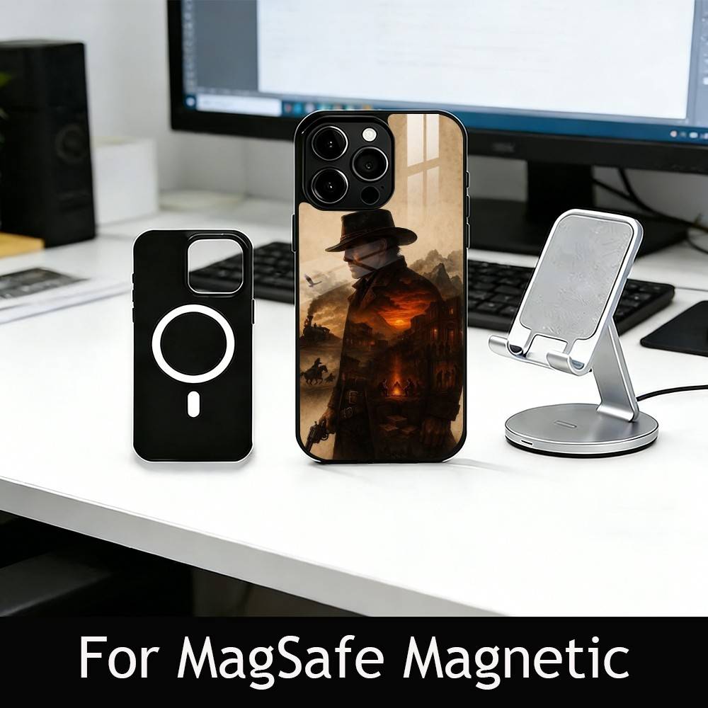 Чехол для телефона R-Red D-Dead Redemption 2 для iPhone17,16,15,14,13,12,11 Plus,Pro Магнитный с поддержкой беспроводной зарядки Magsafe