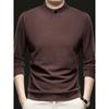 Live Streaming Cross-Border Hot-Selling Middle-Aged Men's Double-Sided De Velvet Sweatshirt Long Sleeve T-Shirt Autumn Winter Thickened Top Base