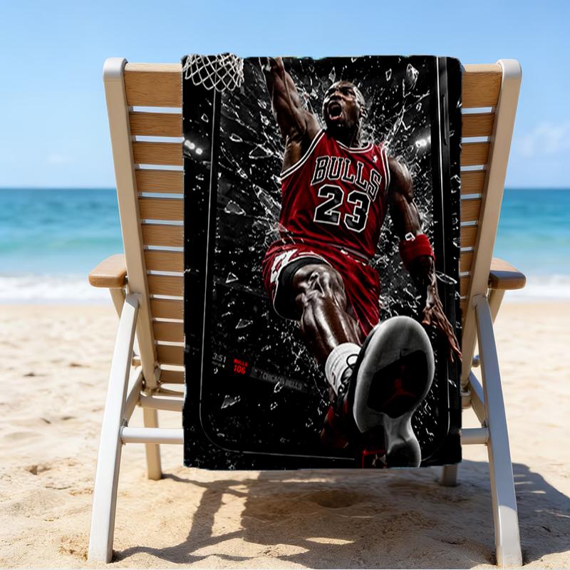 Michael basketball Artwork Beach Towel - Soft, Absorbent Microfiber, Lightweight, Ideal for The Beach, Parties, Travel, Camping fan gifts