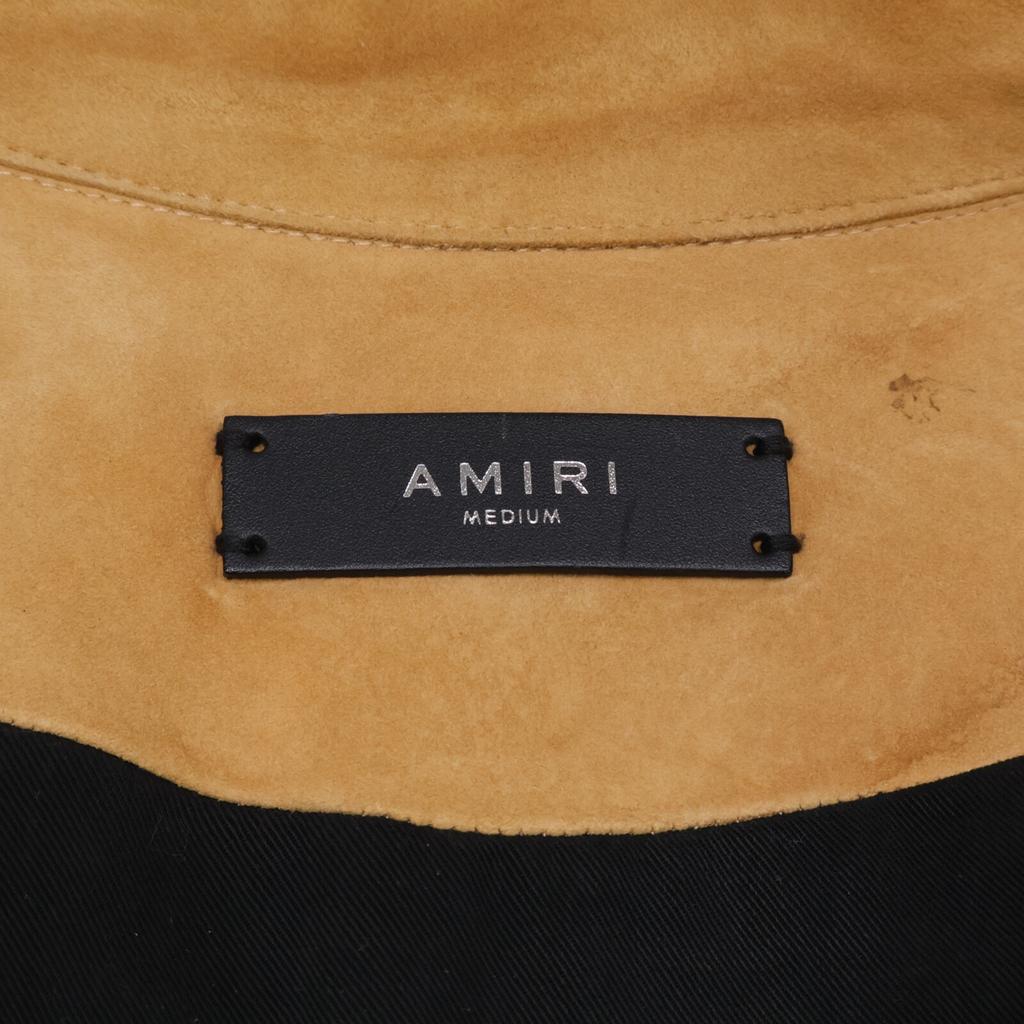 Amiri Кожаная куртка-косуха на молнии сбоку, замша, однотонная, размер M, бежевая, б/у