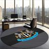 Newcastle Unite (19) Round Office Rug Decorative Floor Rug for Office Bedroom Living Room and Home Space