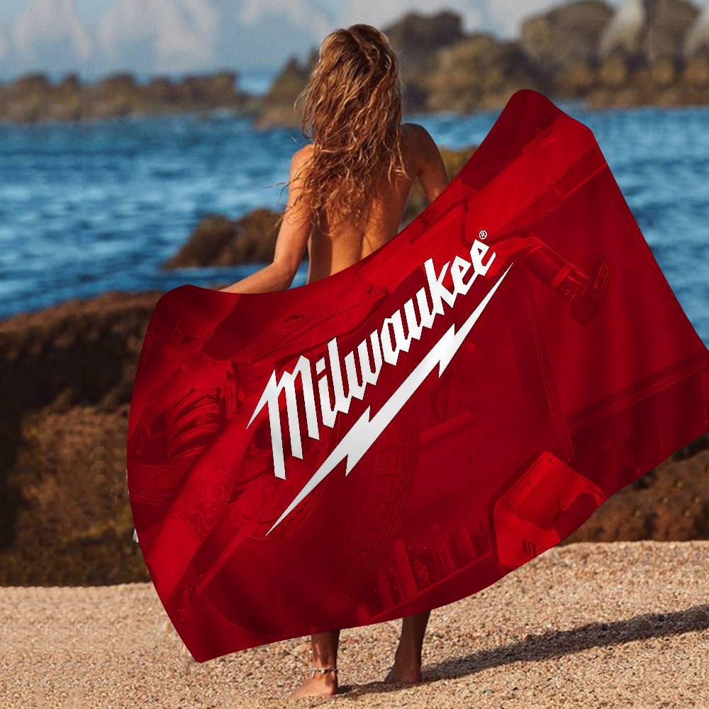 LOGO M-Milwaukees Модное Микрофибровое Одеяло Быстросохнущие Пляжные Полотенца Большого Размера С Принтом Супервпитывающее Полотенце-Одеяло для Бассейна