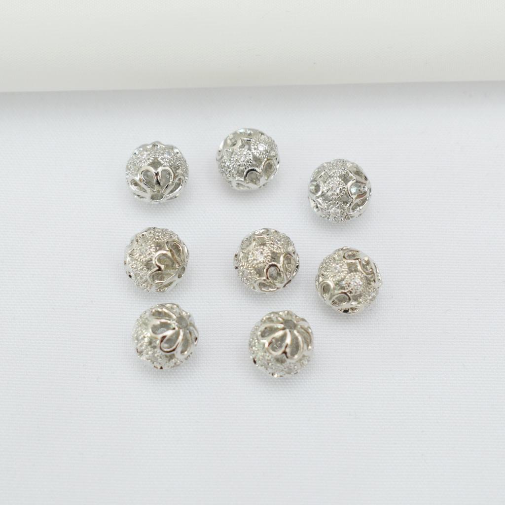 10 шт. 14-каратный золотой пакет, сохраняющий цвет, микро-инкрустированные циркониевые круглые бусины, полые свободные бусины, бриллиантовые шарики, бусины для браслета своими руками, бисерный материал для украшений