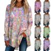 Women's Casual Round Neck Sequin Printed Long Sleeve T-Shirt Top
