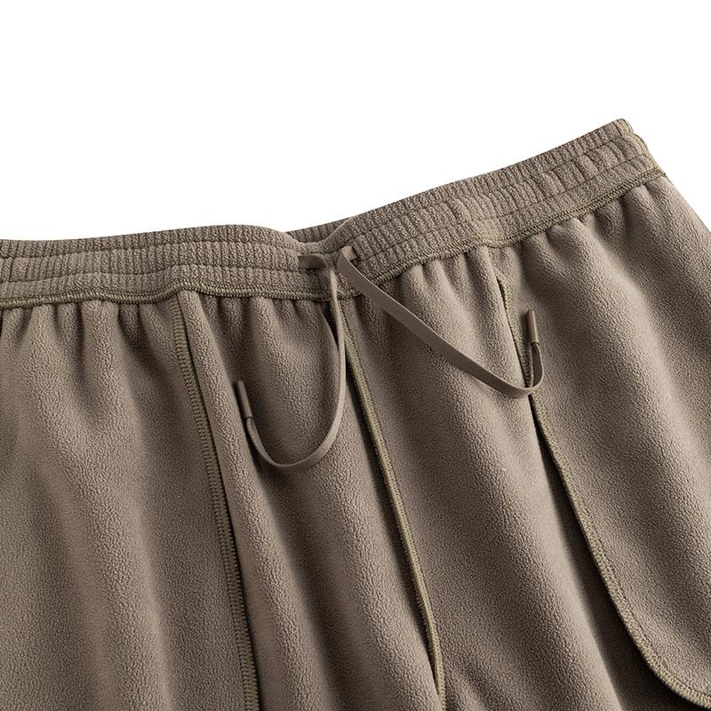 Anta Серия для улицы Флисовые длинные брюки Мужские штаны Сосново-зеленый 952546301-2