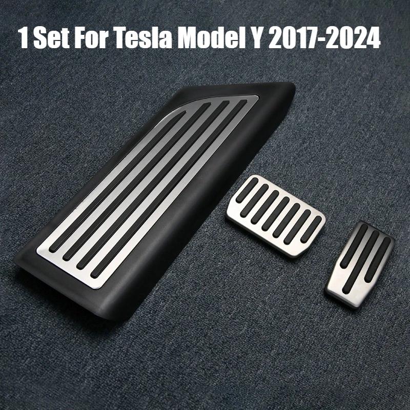 Xiaomi For Tesla Model 3 Y 2017-2024 Aluminum Foot Pedal Covers Set Dead Pedal Cover Non Slip Brake Accelerator Pedals Car Accessories