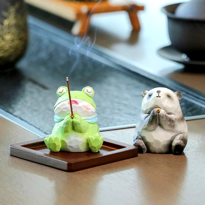 1 шт. мультяшное животное, забавная курильница для благовоний, милый орнамент Dsek, подарок на вечеринку, поделки из смолы, благоприятная удача, домашний декор