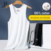Men's Pure Cotton Sweat-Absorbent White Sports Vest for Summer