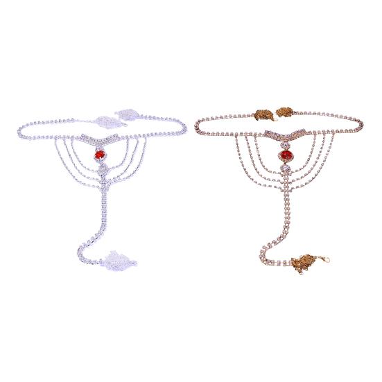 Rhinestone Panty Chain Adjustable Length Brief Chain Strap with Sparkling Rhinestones Sexy Women Body Chain Jewelry Gift