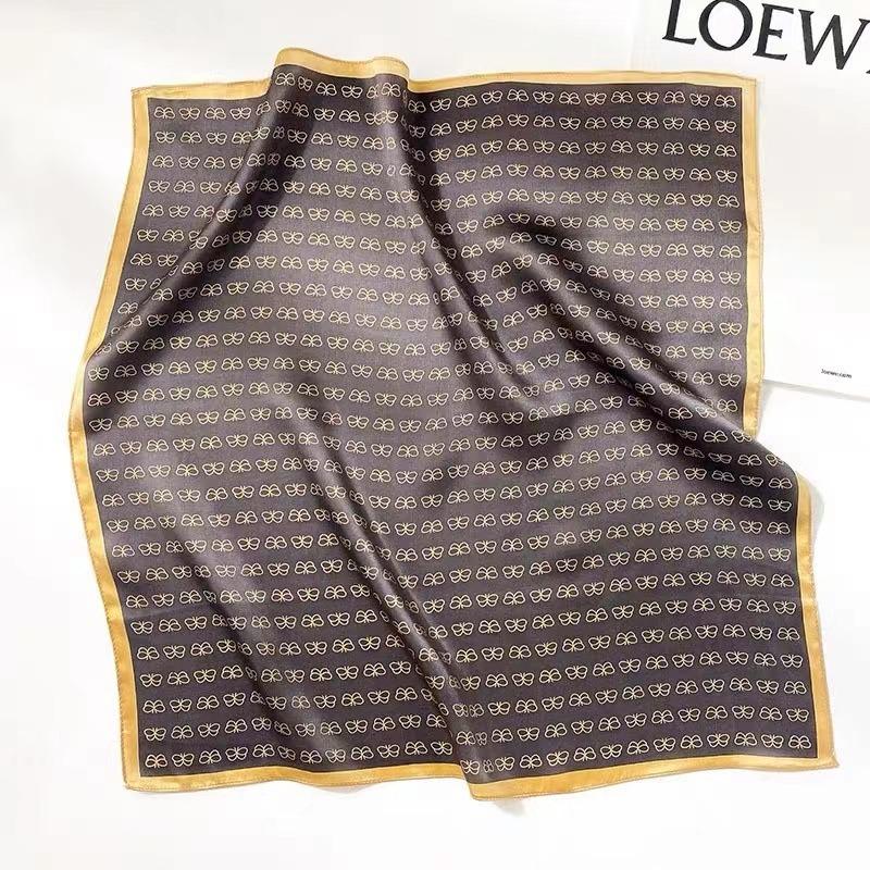 70 Chinese Square Scarves Spring and Summer Versatile 100 Silk Silk Scarves Women, Fashion Professional Stewardess Scarf Hair Accessories Ribbon