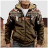 Men'S Winter Zipper Hooded Fleece Sweatshirt With Patch Pocket Casual Jacket