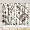 Шторы с принтом банкнот доллара США, 2 шт.   Шторы с прорезью для карниза   29*64 дюйма   Домашний декор   Декор комнаты