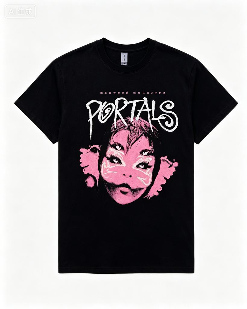 2026 Новая летняя футболка Melanie Martinez Portals Tour Аниме Кавайная футболка с коротким рукавом Мультяшная хлопковая футболка Высокое качество