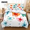 Комплект постельного белья с разноцветными бабочками, комплект пододеяльников, постельное белье с 3D-печатью, комплект постельного белья размера «queen size», модный дизайн