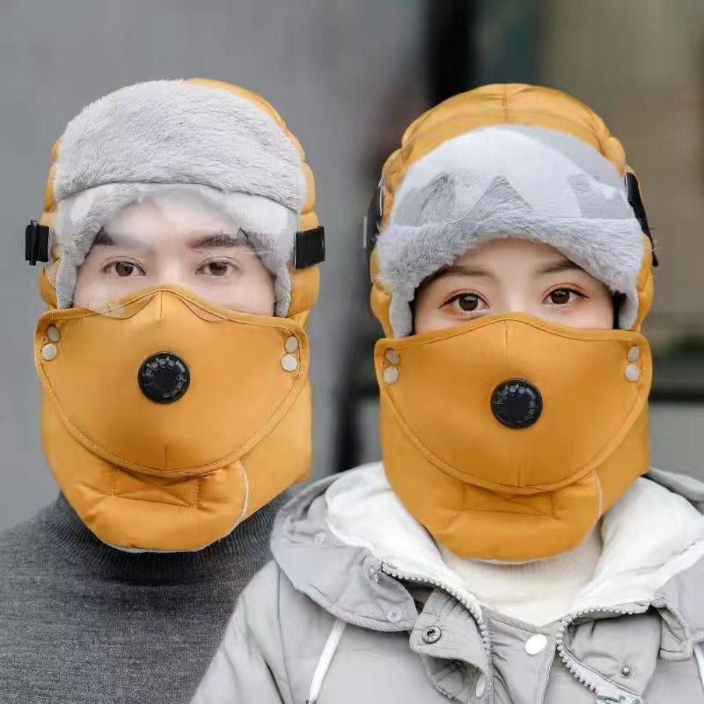 Теплые полнолицевые шапки, ветрозащитная защитная шапка для ушей, 5 в 1, зимние очки, маска, шапка для мужчин и женщин