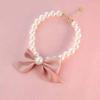 1pc Pet Cat Faux Pearl Necklace, Cute Faux Pearl Bow Tie Collar, Suitable For Dogs And Cats