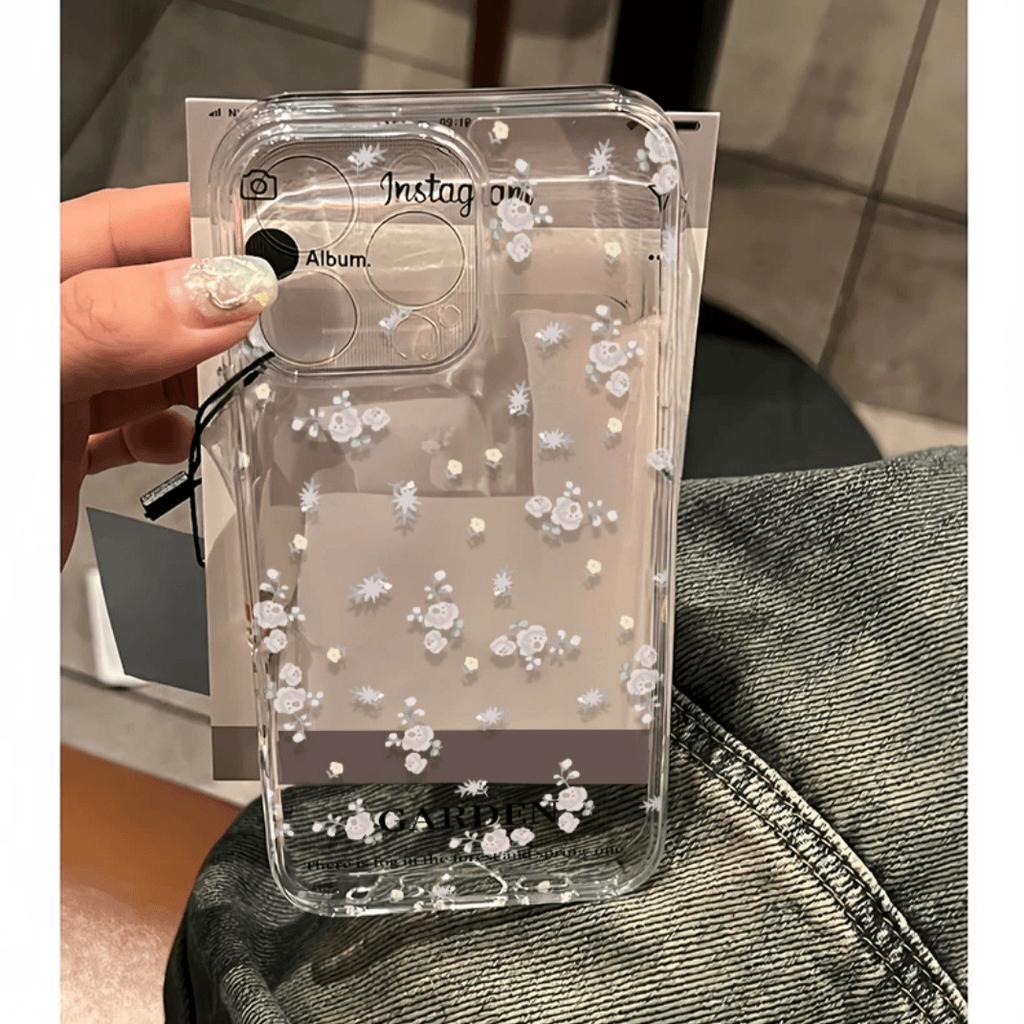Свежий английский фиолетовый цветочный чехол для мобильного телефона iPhone17Promax для Apple 16promax космический чехол 15