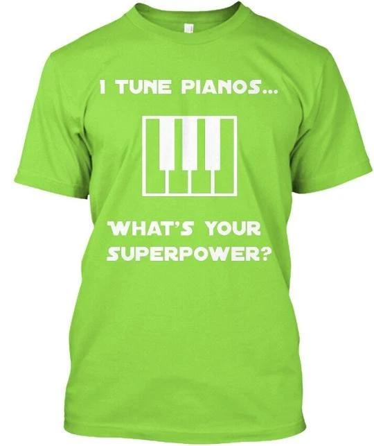 Piano Tuner Silent Superhero In Color I Tune TTshirt Made in USA Size S to 5XL