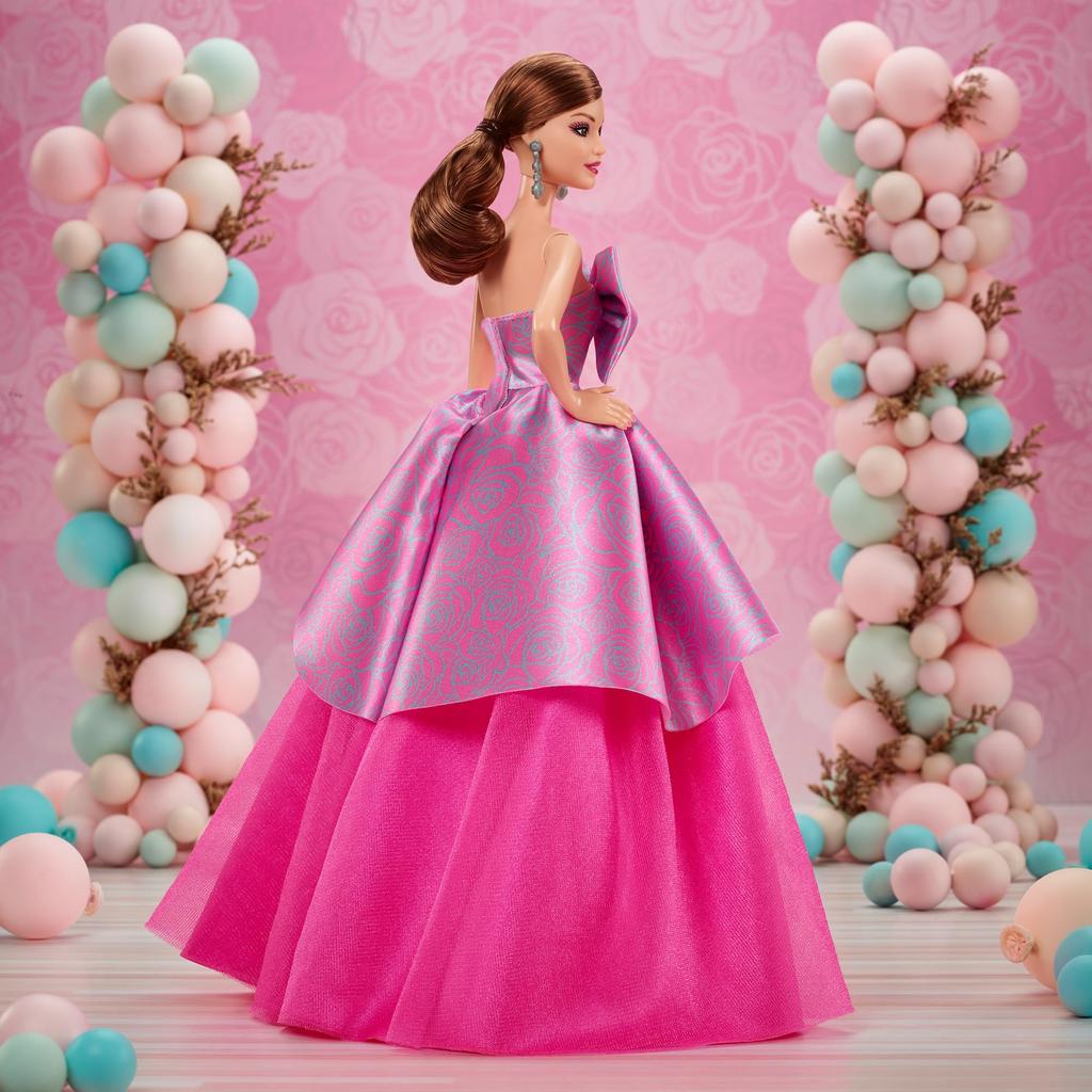 Пожелания на день рождения Барби Фирменная одевающаяся кукла Барби от 6 лет и старше Розовая кукла/дом JBJ07