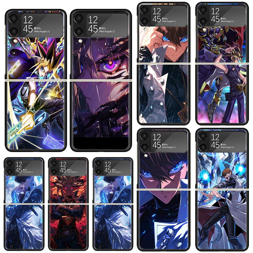 Чехол для телефона Yu-Gi-Oh для Samsung Galaxy Z Flip 7 6 5 4 3 5G Flip3 Flip4 Flip5 ZFlip6 ZFlip7 Черный Fundas Galaxy Z Flip