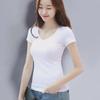 2022 Summer Women's Korean Style Pure White T-Shirt - Large Size, Casual Slim Fit with Short Sleeves