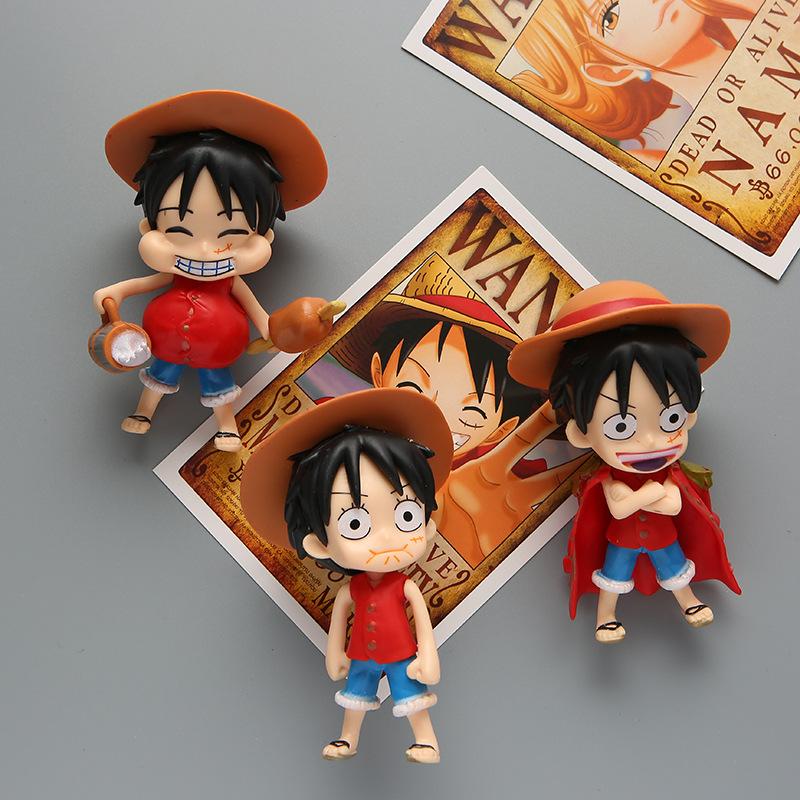 3 шт. Аниме One Piece Фигурка Манки Д. Луффи Три Выражения Модель Игрушка Подарок Коллекция Фигурка Действия ПВХ