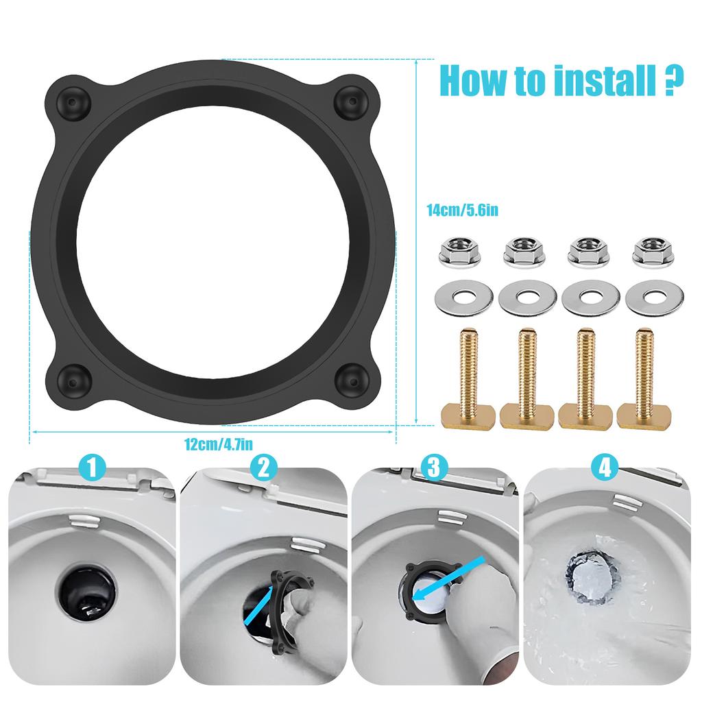RV Toilet Seal Kit Replacement for 385310063 RV Motorhome and Trailer Toilet RV Floor Flange Seal and Mounting Hardware Kit