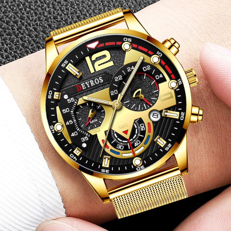 Fashion Black Men Watches Man Calendar Quartz Wristwatches Men Casual Business Watches Luxury Mens Round Dial Analog Watch
