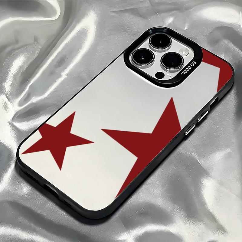 Минималистичный Чехол для Телефона с Узором Красной Звезды Для IPhone 17 Air Чехлы Для IPhone 16 Pro Max 15 14 13 12 11 16 Plus 16E 17 Air Чехол