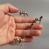 Copper Alloy Golden Horse Animal Micro Carved Small Ornament
