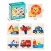 Traffic Wooden Animal Themed 3d Building Blocks For Kids Development Cognitive
