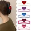 Hair Claw Hollow Rectangle Shape Plastic Hair Clip Heart Shape Back Head Hair Claw Daily Party Wear Hair Accessories