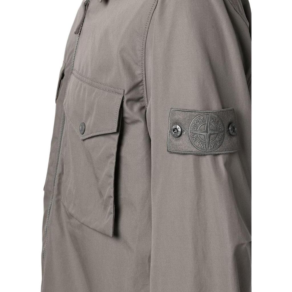 STONE ISLAND Карманы Рубашка-верхняя одежда Темно-серый Мужские Топы 7715116F1-V0067