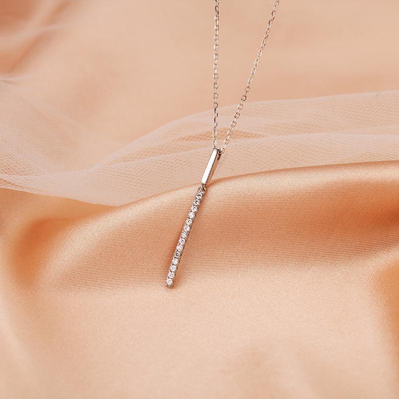 Ожерелье Banyan Tree S925 Silver Zircon Linear - элегантная вертикальная цепочка для женщин на ключицу