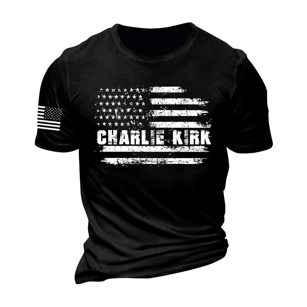 Fashionable Round Neck Short Sleeve Work Clothes Printed Tops For Mens Summer Tops