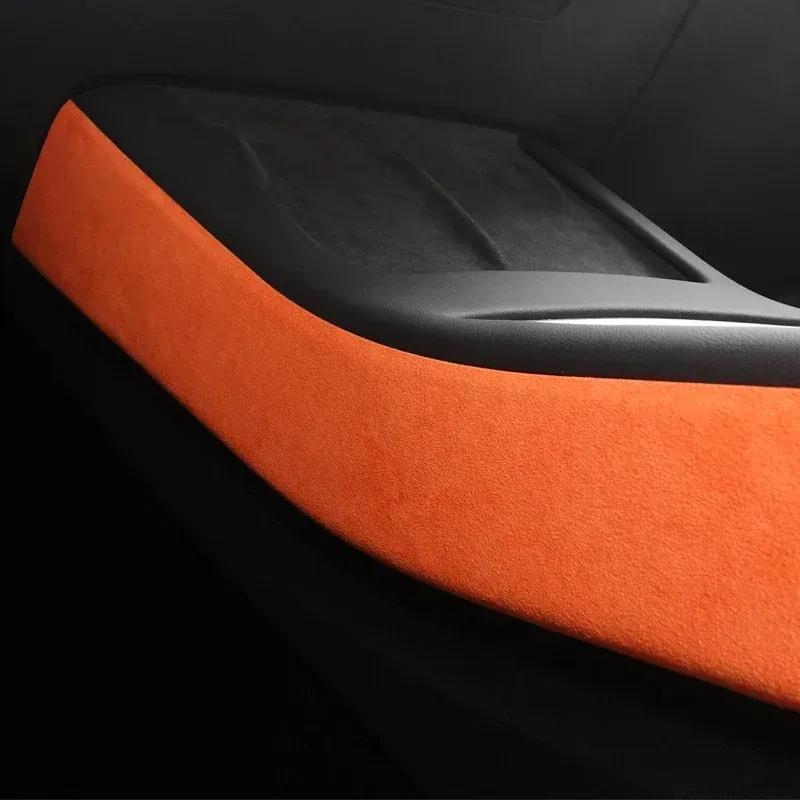 Betterhumz For Tesla Model 3 Model Y Gear Shift Side Trim Strip Made of Alcantara Wrap Console Sticker Interior Deco Accessories