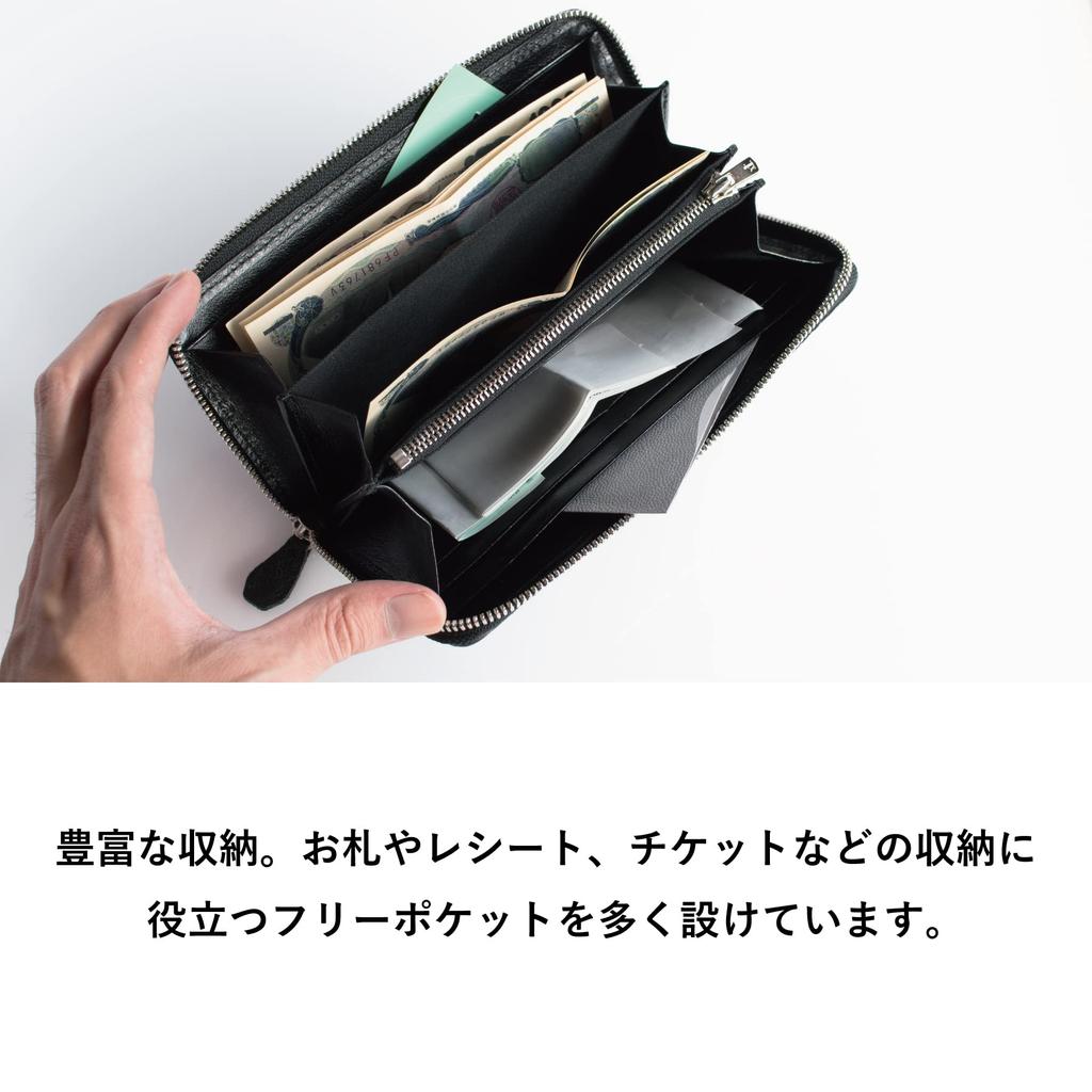 Long Elephant Made In Round Large Capacity [TAVARAT] Wallet, Men's Wallet, Leather, Japan, Zipper, (Gray)