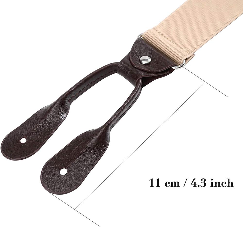 Винтажные подтяжки для мужчин и женщин с кожаной отделкой Y сзади, регулируемые эластичные подтяжки для брюк, ремень для свадебной вечеринки