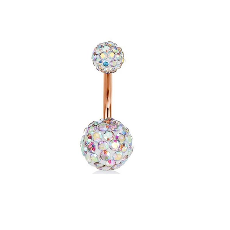 Belly Button Ring Jewelry Piercing Fashion 316L Surgical Steel Sexy 1Pc Charming Cubic Zirconia Double Round Unique