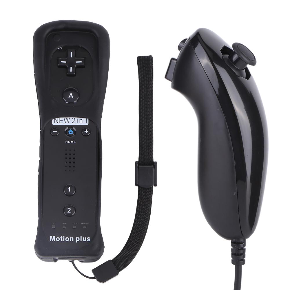 2 в 1 беспроводной пульт дистанционного управления со встроенным пультом управления Motion Plus и нунчаком для управления играми Wii/Wii U