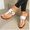 Summer New Women's Sandals Fashion Clip Toe Flat Women's Flip Flops Beach PU Leather Casual Ladies Flats Slippers Zapatos Mujer