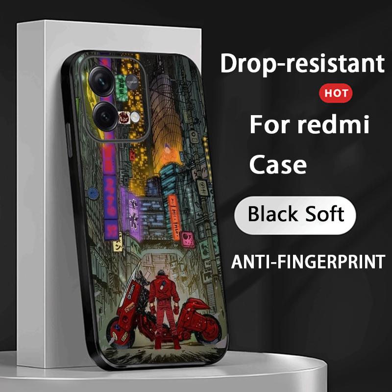 Акира классический японский аниме-узор Чехол для телефона Для Redmi Note 14 13 12 11 Pro Plus S 5G 14C A3 Мягкий черный чехол для телефона