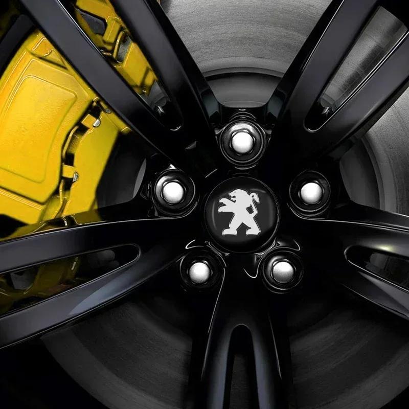 4 шт. Металлические наклейки-колпачки ступицы колеса автомобиля Для Peugeot 408 4008 308 3008 Rifter 5008 508 2008 208 301 RCZ 407 108 807 407 508
