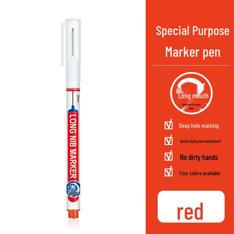 Широко используемый быстросохнущий водостойкий промышленный белый маркер с длинным наконечником